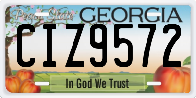 GA license plate CIZ9572