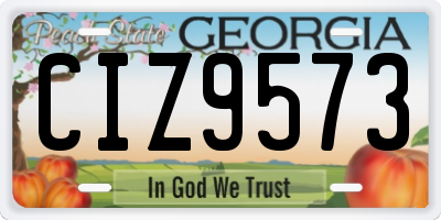 GA license plate CIZ9573