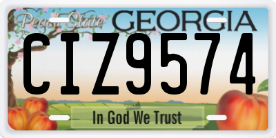 GA license plate CIZ9574