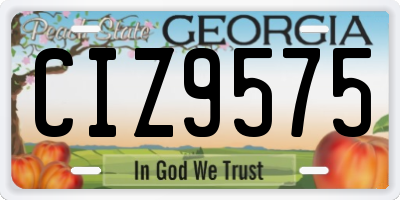 GA license plate CIZ9575