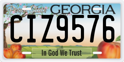 GA license plate CIZ9576