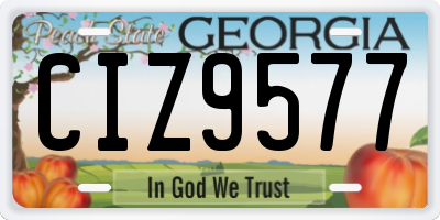 GA license plate CIZ9577