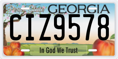 GA license plate CIZ9578