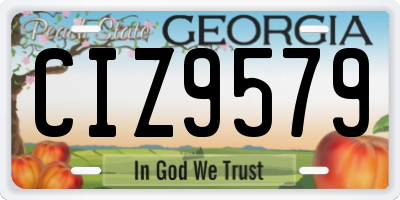 GA license plate CIZ9579