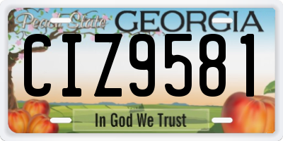 GA license plate CIZ9581