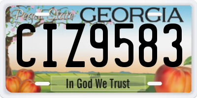 GA license plate CIZ9583