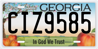 GA license plate CIZ9585