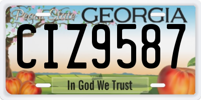 GA license plate CIZ9587
