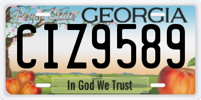 GA license plate CIZ9589