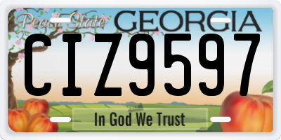 GA license plate CIZ9597