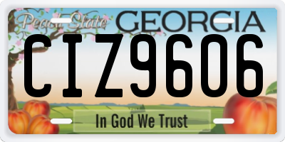 GA license plate CIZ9606