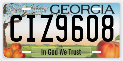 GA license plate CIZ9608