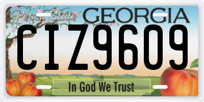 GA license plate CIZ9609