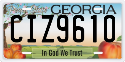 GA license plate CIZ9610