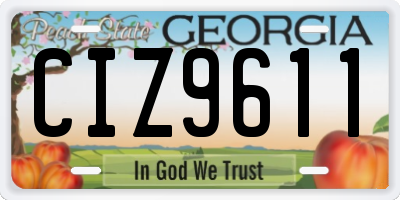 GA license plate CIZ9611
