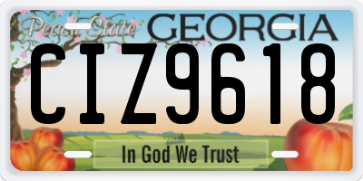 GA license plate CIZ9618