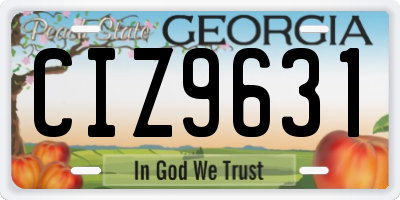 GA license plate CIZ9631