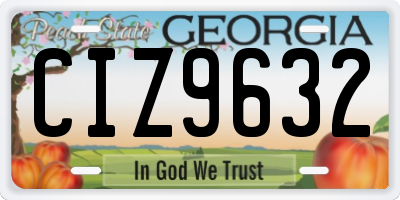 GA license plate CIZ9632