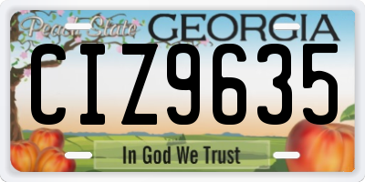 GA license plate CIZ9635