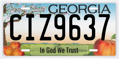 GA license plate CIZ9637