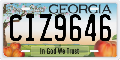 GA license plate CIZ9646