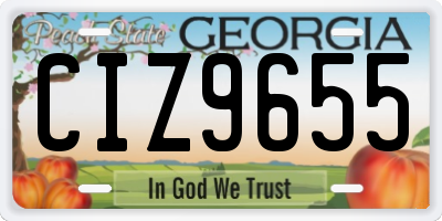 GA license plate CIZ9655