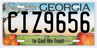 GA license plate CIZ9656