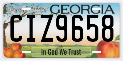 GA license plate CIZ9658