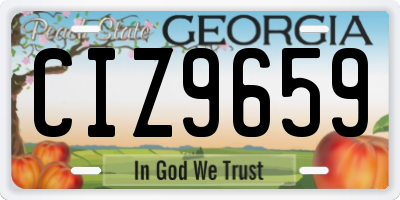 GA license plate CIZ9659
