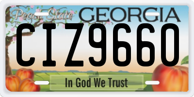 GA license plate CIZ9660