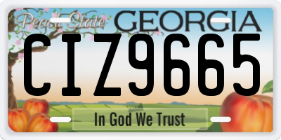 GA license plate CIZ9665