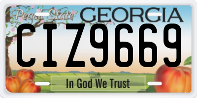 GA license plate CIZ9669