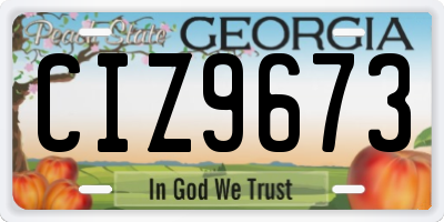 GA license plate CIZ9673
