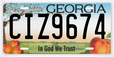 GA license plate CIZ9674