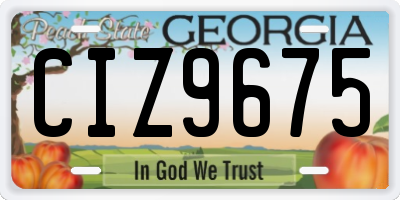 GA license plate CIZ9675