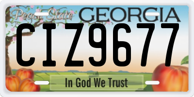 GA license plate CIZ9677