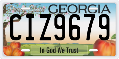 GA license plate CIZ9679