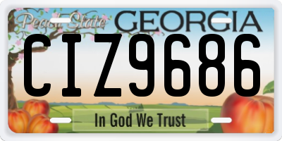 GA license plate CIZ9686