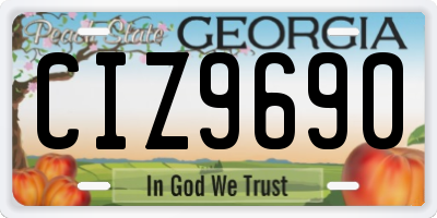 GA license plate CIZ9690