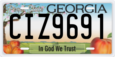 GA license plate CIZ9691