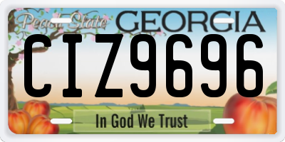GA license plate CIZ9696