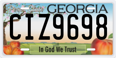 GA license plate CIZ9698