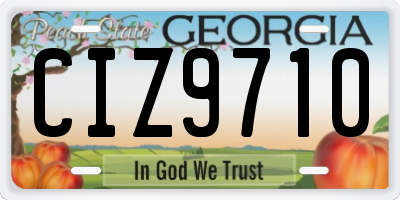 GA license plate CIZ9710