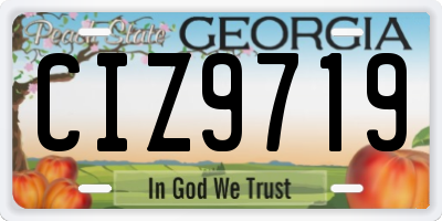 GA license plate CIZ9719