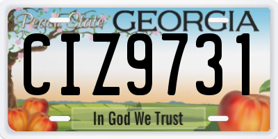 GA license plate CIZ9731