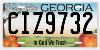 GA license plate CIZ9732