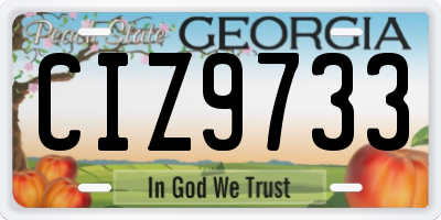 GA license plate CIZ9733
