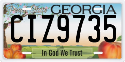 GA license plate CIZ9735