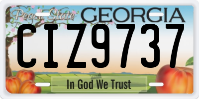 GA license plate CIZ9737