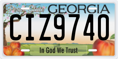 GA license plate CIZ9740